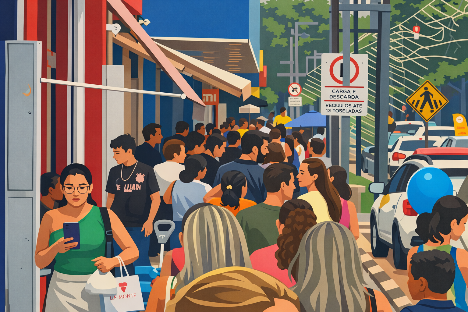 Centro de Campo Grande volta a encher após fim da greve de ônibus e 13º salário. Comércio mede se fluxo maior vira venda efetiva no fim de ano.